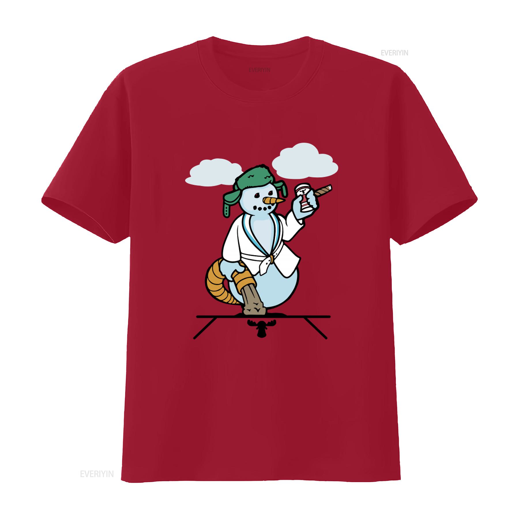 

Cousin Eddie Snowman Christmas Vacation T Shirt Festive Winter Design for Holiday Fans vintage Washed homme Comfortable graphic S