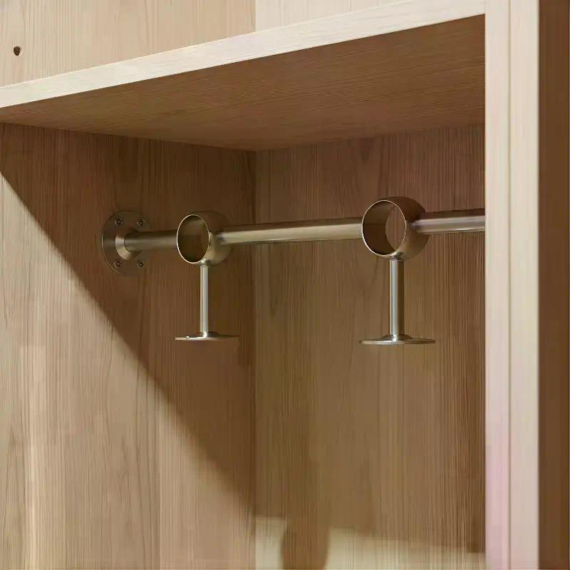 2Pcs Stainless-Steel Flange Rod Holder 19/22/25MM Ceiling Mount Curtain Rod Bracket Shower Curtain Rod Holder Pipe Flange Socket