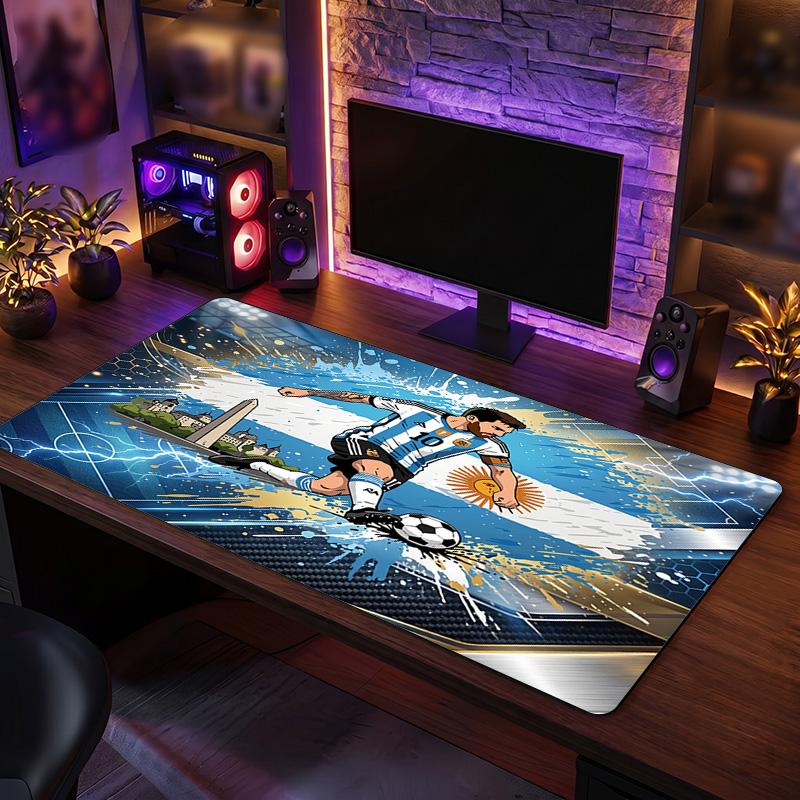 Tappetino Mouse Scudo Calcio Argentina, Tappetino da Scrivania Esteso Antiscivolo in Gomma per Gaming Ufficio Laptop Regalo per Fan