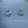 HEFANG He Fang Starlight Ribbon Earrings, Earrings, Earrings, Removable Two Straps, Silver Needles Shipped Without Traces
