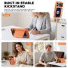 Shockproof Protective Wallet Case with Card Holder, Kickstand and Sliding Camera Cover for iPhone 17 Pro-Orange