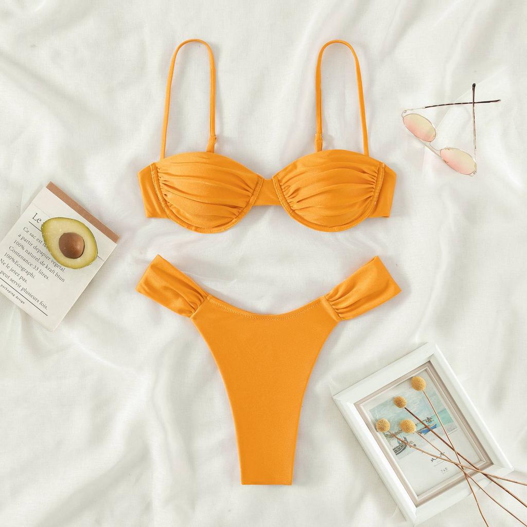 New Bikini Sexy Solid Color Swimsuit Women's Split Swimsuit