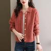 Women's Knitted Cardigan Spring and Autumn Short Fashion Sweater Jacket Top Women