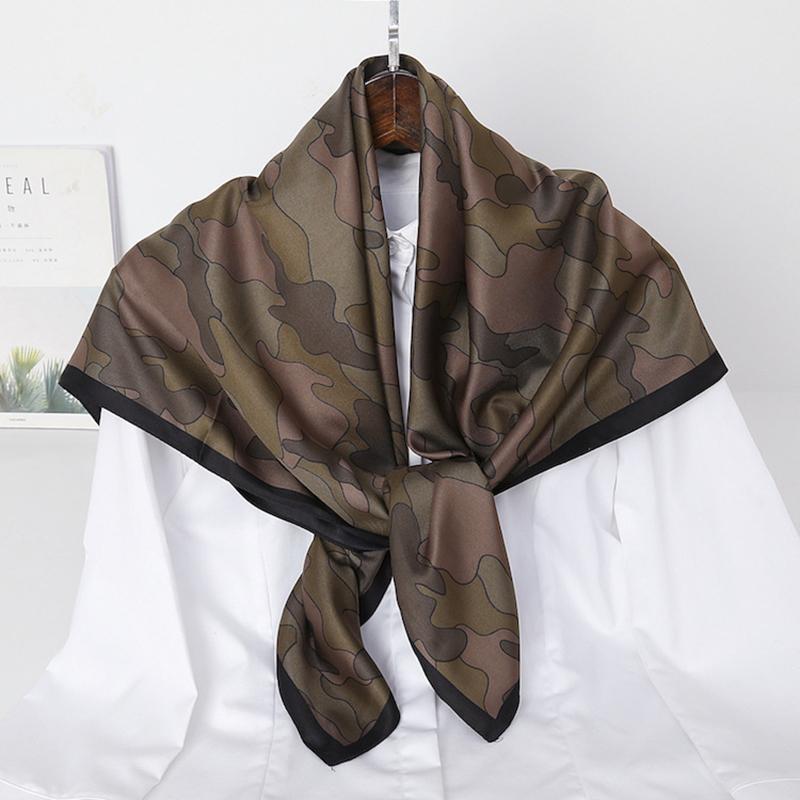 Spring Scarf Women's Luxury Design Polyester Material Smooth Scarf Soft Shawl Beach 90x90cm