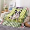 1Pc Cute Dog Patchwork Print Flannel Blanket High Quality Warm Comfortable Cover for All Seasons Perfect for Gifts Home Decor