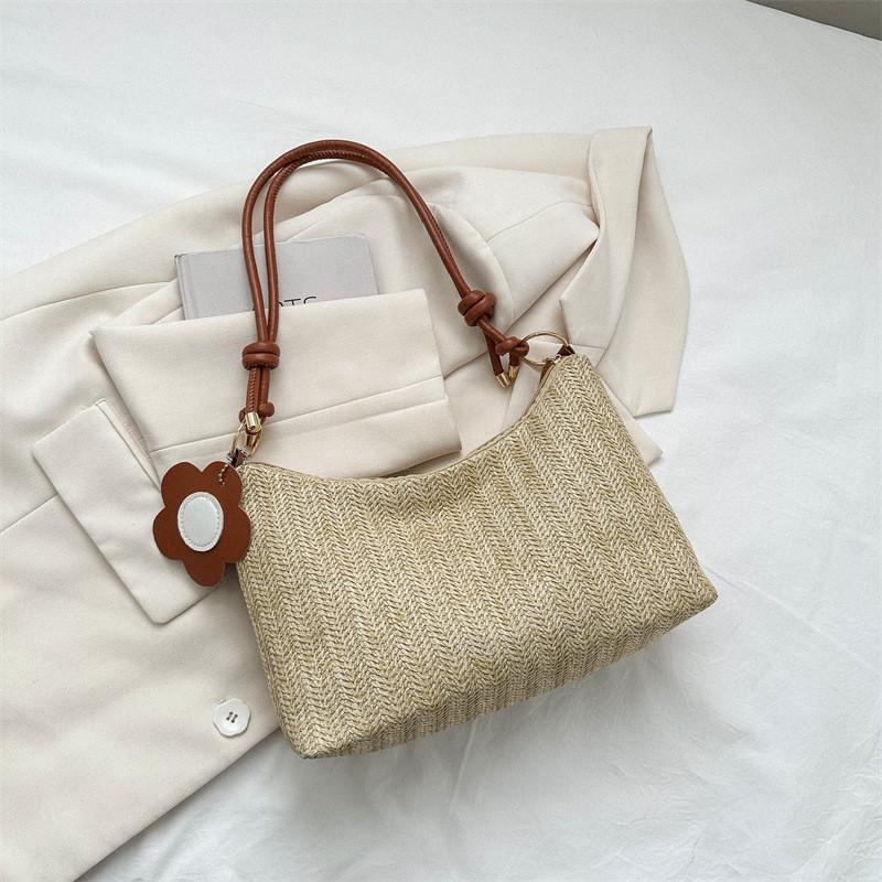 Versatile Woven Tote Bag For Women Modern Casual Shoulder Bag In Elegant Colors