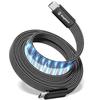 Magtame Type-C Cable Magnetic Auto-Retract 240W/5A Fast Charge QC4.0/PD3.1 Flat USB-C To USB-C Cable Black 1M