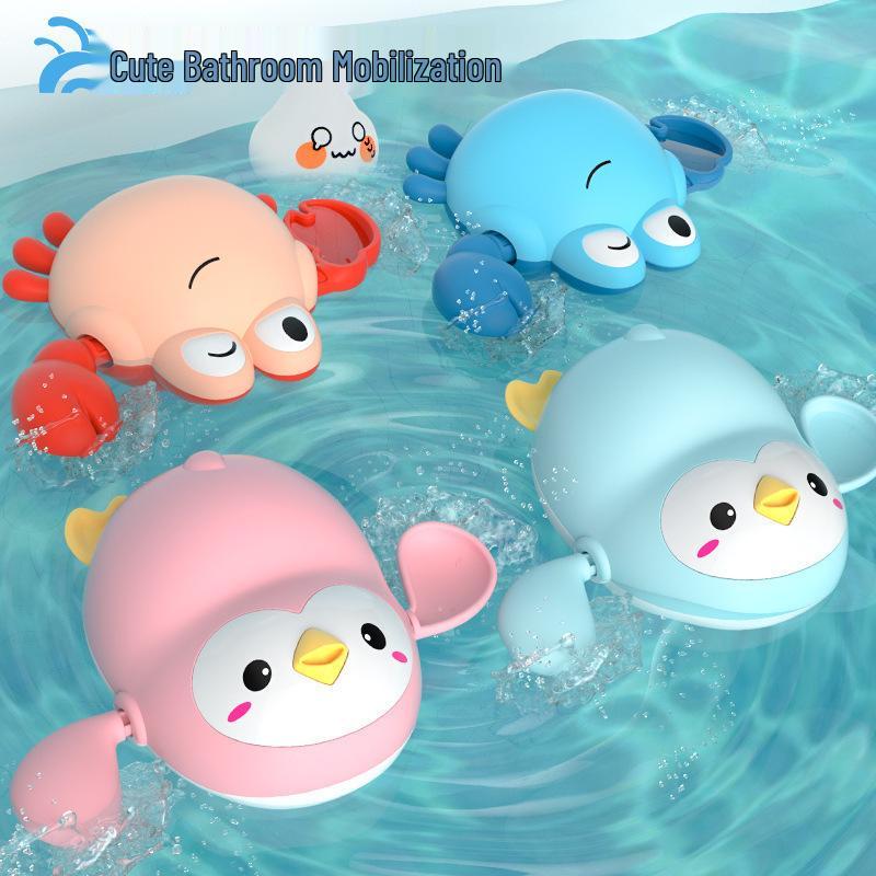 Baby Bath Toy Set: Wind-Up Dolphin & Turtle