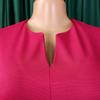 Office Ladies Dresses Short Sleeve Plus Size Xxxl Pleated Mid Calf Fashion Professional Female Dress