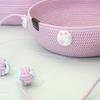 Cama para Gatos de Ratán Tejida a Mano con Rascador Bola Interactiva Cuerda de Algodón Lavable Nido para Mascotas de Todas las Estaciones Gatos