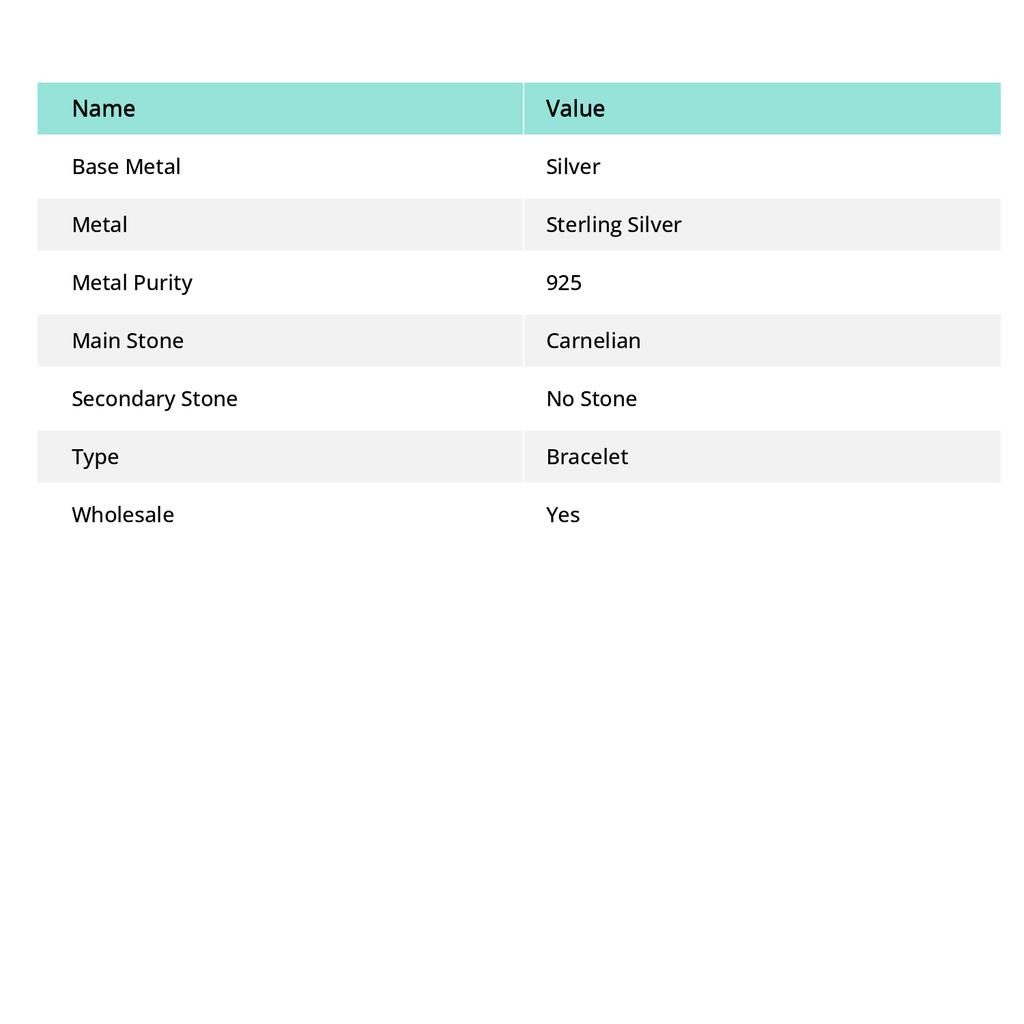 Natürlicher Karneol Edelstein Handgefertigt 925 Sterlingsilber Armband 7-8" n0v96