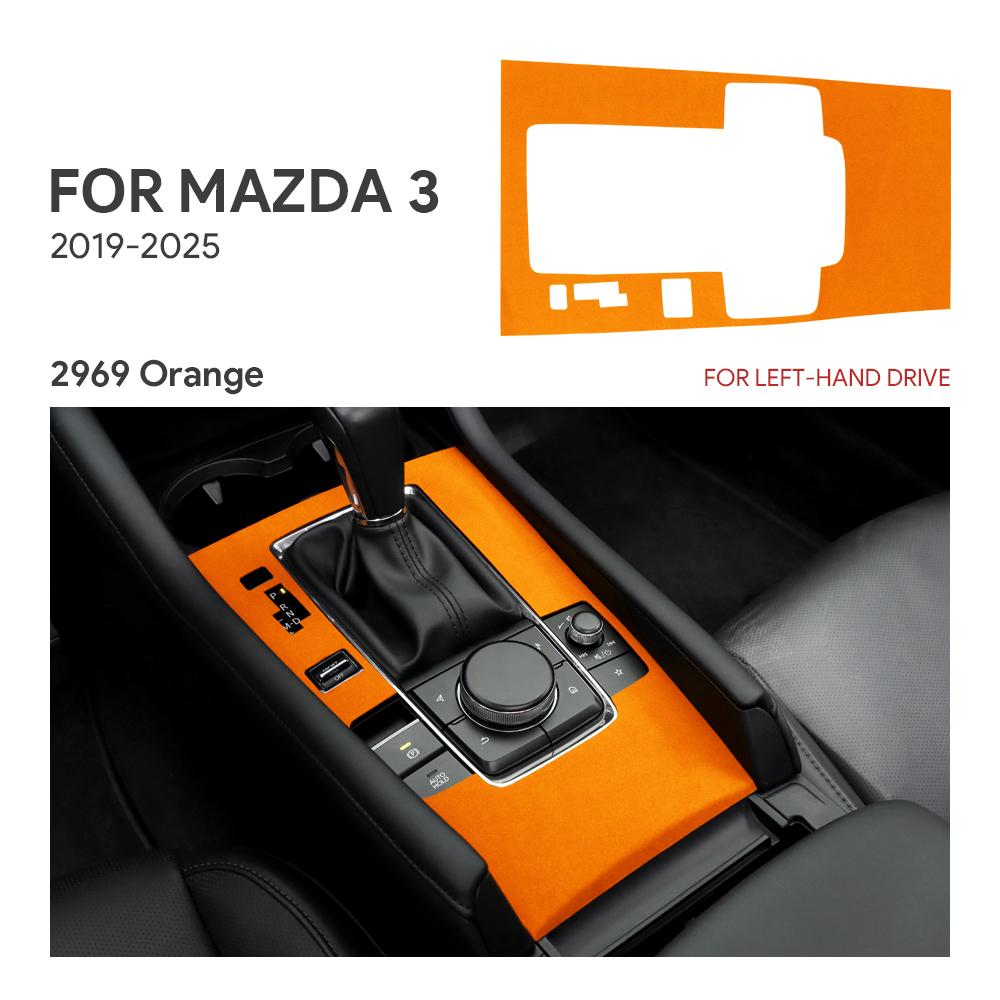 BDN1 For Mazda 3 Axela 2019 2020 2021 2022 2023 2024 2025 Central Console Gear Shift Panel Top Suede Sticker Car Interior Trim