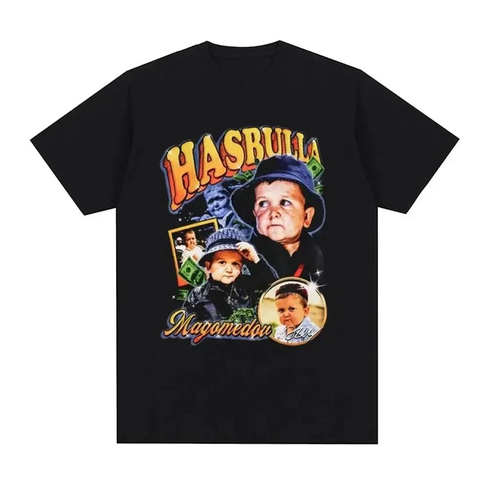 2024 Hasbulla Fighting T Shirt Mini Khabib Blogger T-Shirt Crew Neck Men Tees Retro Tops Funny Graphic Women Tshirt Streetwear