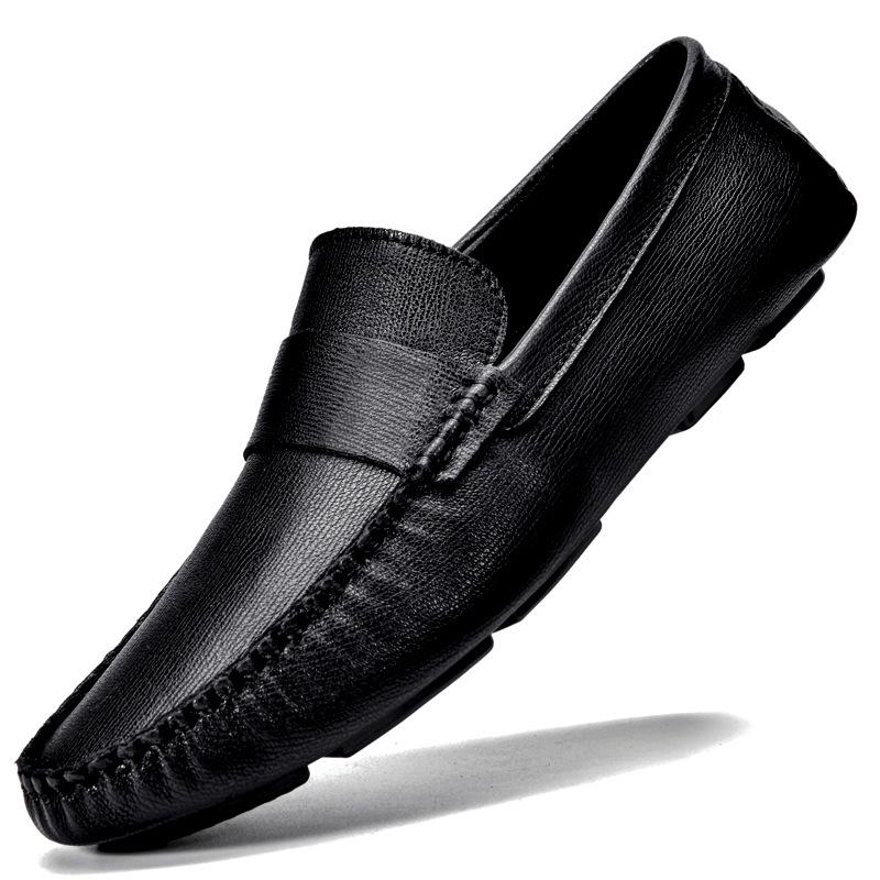 Men s Breathable Soft Sole Leather Loafers - Casual Slip-on Shoes 41