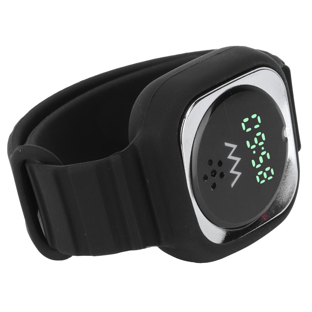 Ultrasonic Mosquito Repellent Bracelet with Time Display Anti Mosquito Wristband for Outdoor(Black )