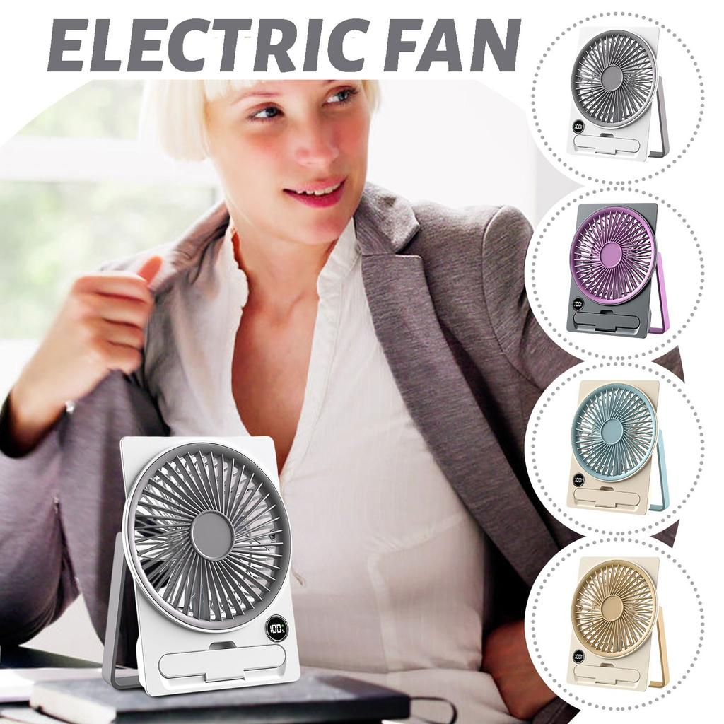 Ultra Thin Rechargeable Fan, Silent Desk Fan With Mobile Phone Holder, 180° Tilt Folding, Can Be Hung And Stood, Suitable For Home Desktop