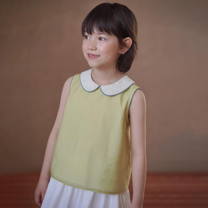Hacikis Girls  Summer Cooling Lyocell Embroidered Sleeveless Babydoll Top 150