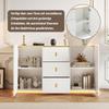 Sideboard LED Lighting, Modern Chest of Drawers 2 Doors & 3 Drawers, Adjustable Shelf, Ample Storage Space, Highboard Living Room, Dining Room, Hallway, White