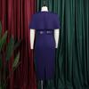 Damen Übergröße V-Ausschnitt Kurzarm Figurbetontes Midi-Kleid für den Arbeitsweg