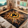 Wolverhampton Wanderers Football Print Crystal Velvet Rug, Comfortable Water Absorbent Non Slip Indoor Floor Carpet