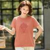 T-shirt Botanique Brodé Femme Pastel Printemps 2026