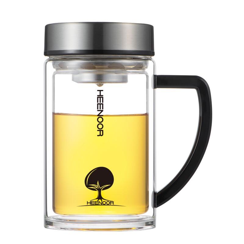 HEENOOR 290ml Double-Wall Glass Tea Mug