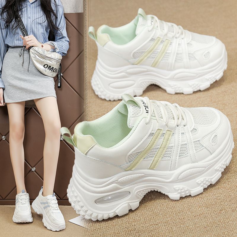 High-value dad shoes ins trendy autumn and winter new heightening and lightweight sports dad shoes