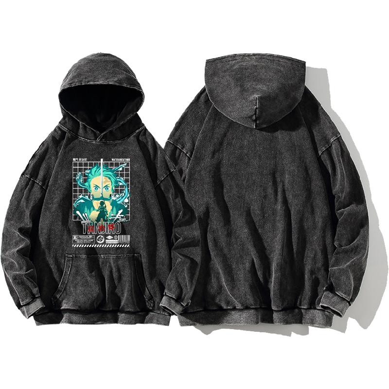 

Anime Demon Slayer Kamado Tanjirou Cool Print Hooded Men Women Washed Cotton Hoodies Harajuku Male Kimetsu No Yaiba Sweatshirt 3XL