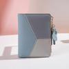 Enkel Stil Korte Lommebøker Dusk Kontrastfarge PU Lær Myntpung Kortholdere Liten Clutch Dame Jenter Håndveske Pung