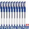 10/100 PCS Roise Retractable Gel Pens Set Black/Red/Blue Ink Ballpoint for Writing Refills Office School Supplies Stationery