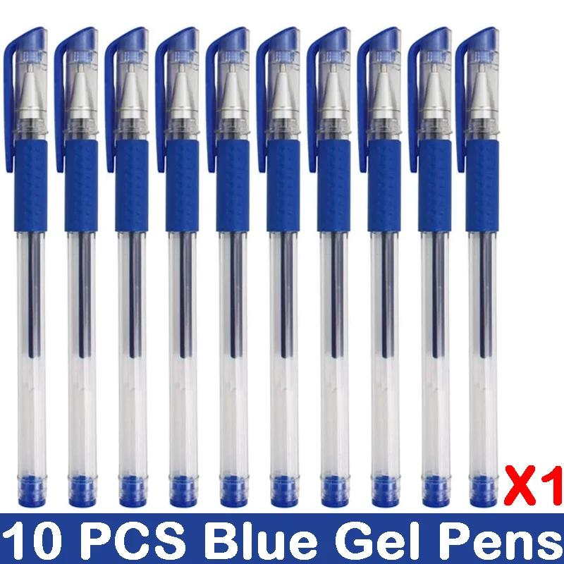 10/100 PCS Roise Retractable Gel Pens Set Black/Red/Blue Ink Ballpoint for Writing Refills Office School Supplies Stationery