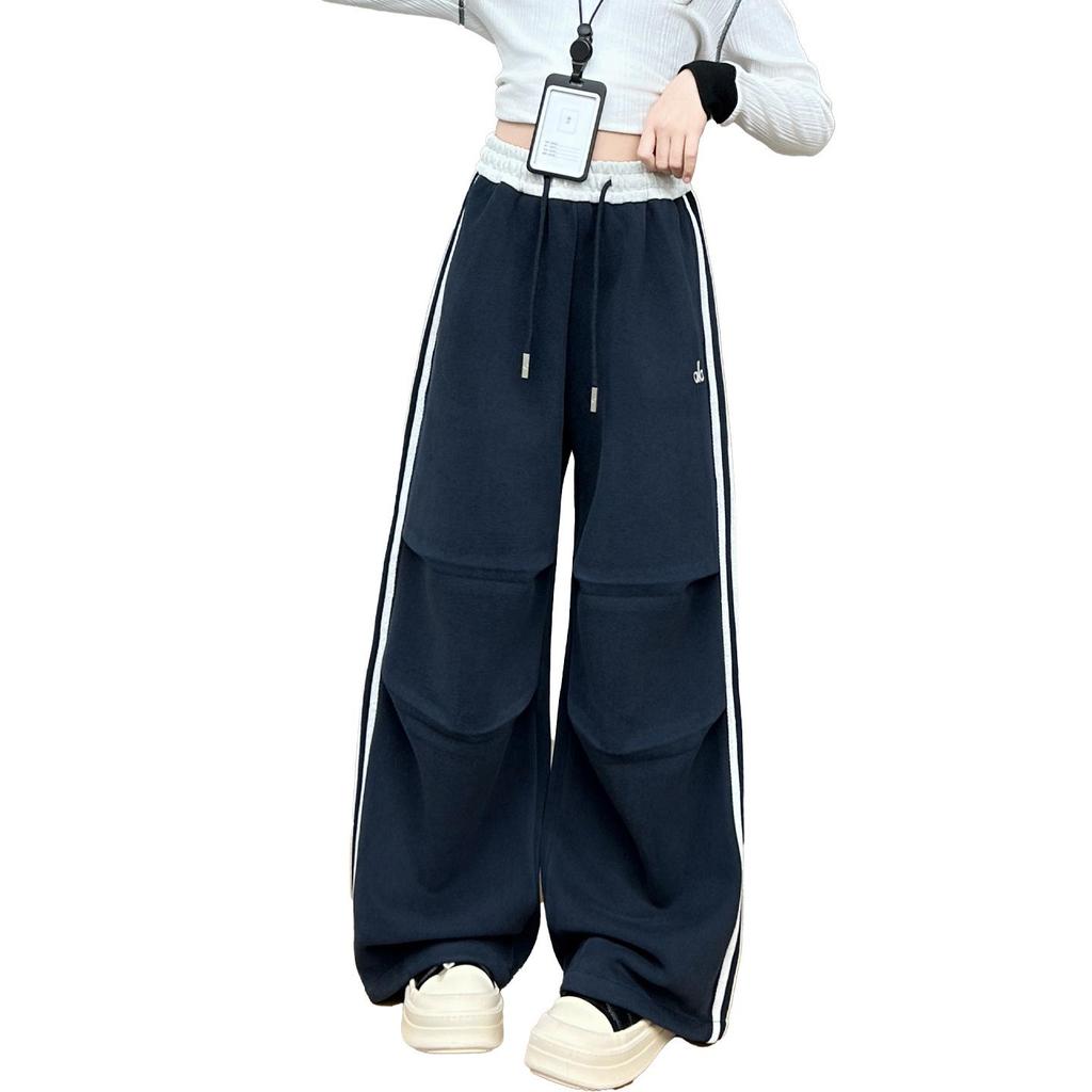 Pantaloni de trening casual cu picior larg pentru fete, stil coreean, pentru primăvară și toamnă