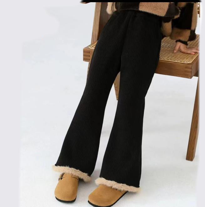 

Kids Pants & Capris Girls Winter Flare Pants Thickened Thermal Bell Bottoms Cozy Kids Trousers for Toddlers Kids Clothes 130