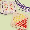 Wooden Montessori Teaching Aid Geometry Rope Threading Games Children'S Early Education Thinking Training Board Educational Toys