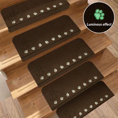 Tapis de marche antidérapant à motif dessin animé, sans résidus, installation facile, tapis de sol pour escaliers en bois