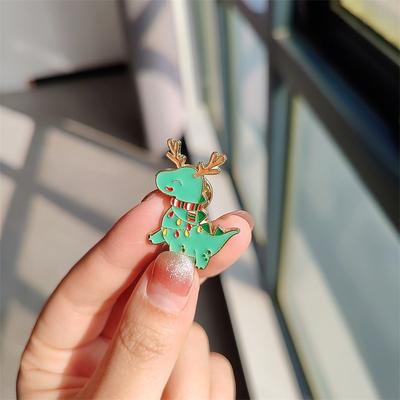 Originální vánoční série kreslený odznak brož kreativní design dinosaurus, létající drak, los roztomilý odznak odznak