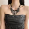 Collarbone Chain Tassel Beads Necklace Gothic Clavicle Chain Sweet Beaded Choker  Gift