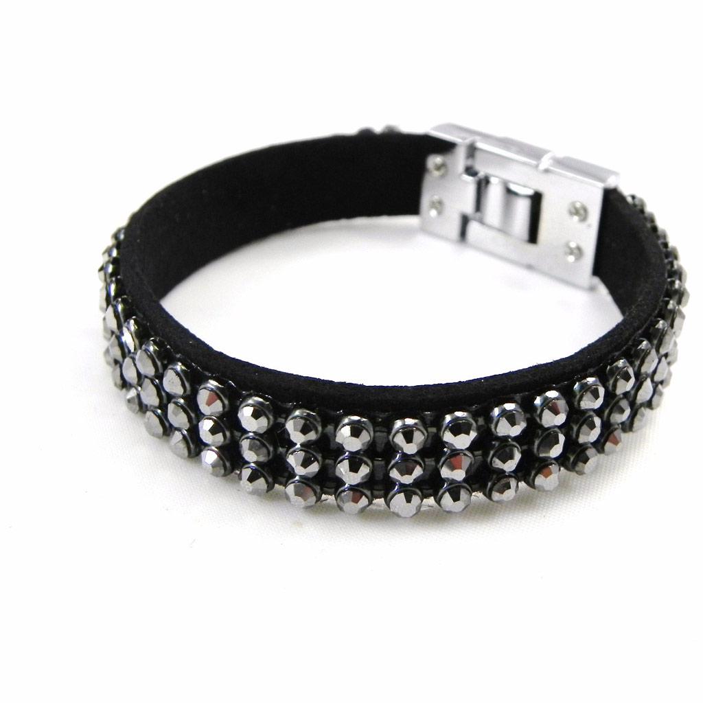 Les Trésors De Lily [G7923] - Gray 'Déesse' Rhinestone Bracelet