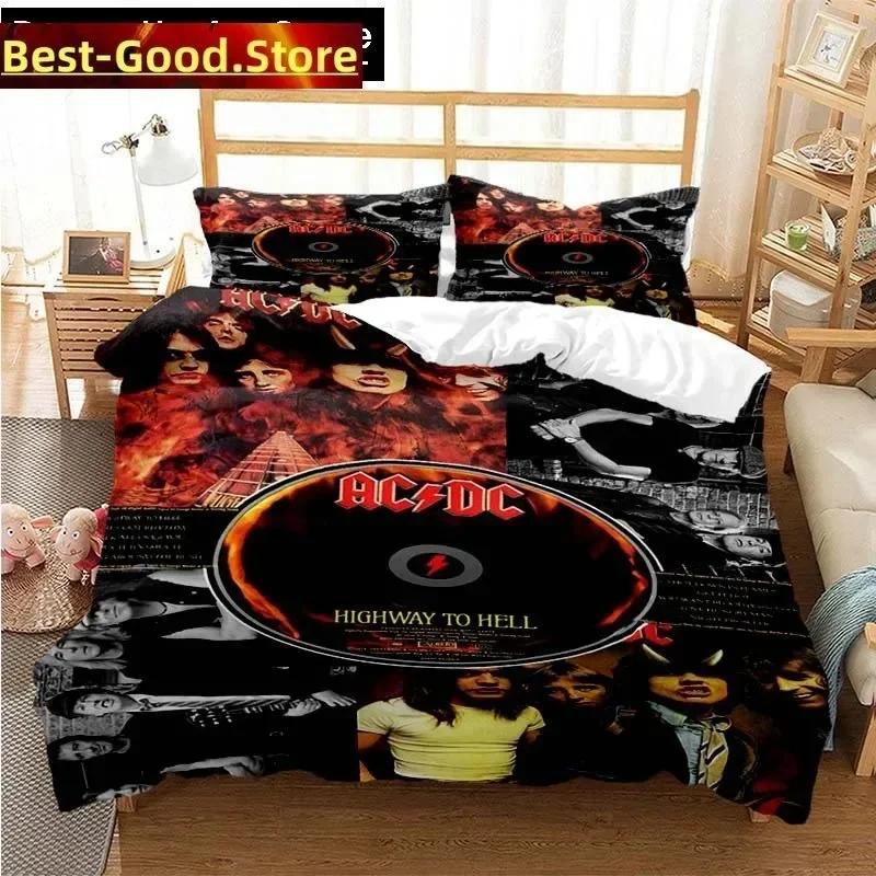 Fashion AC DC Rock Band Bedding Set Printed Bed Set With Pillowcase Bed Duvet Cover Soft Single Double Queen Super King Size
