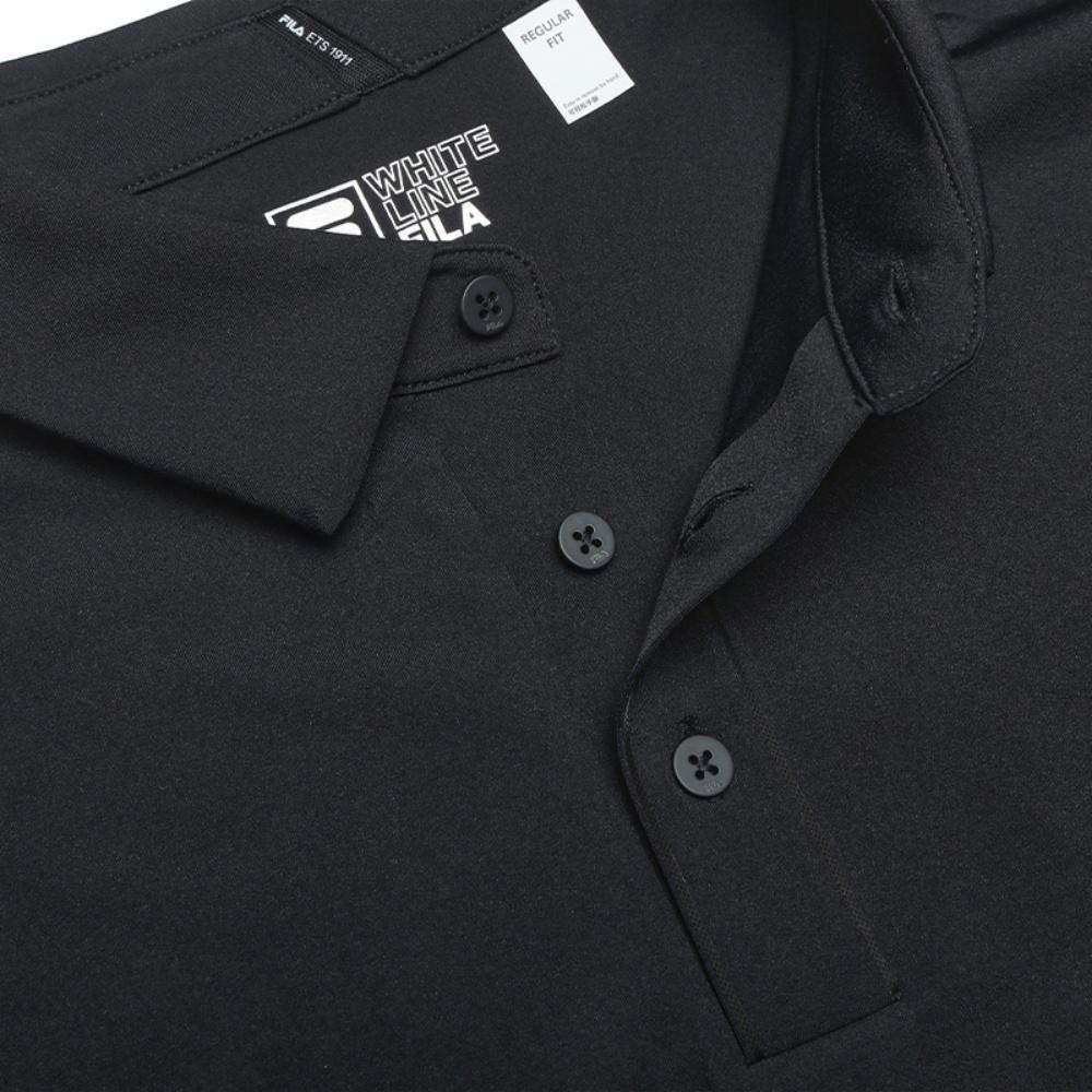 FILA White Simple Versatile Solid Color Cool Touch Polo Shirt Men tops Black F11M623135FBK