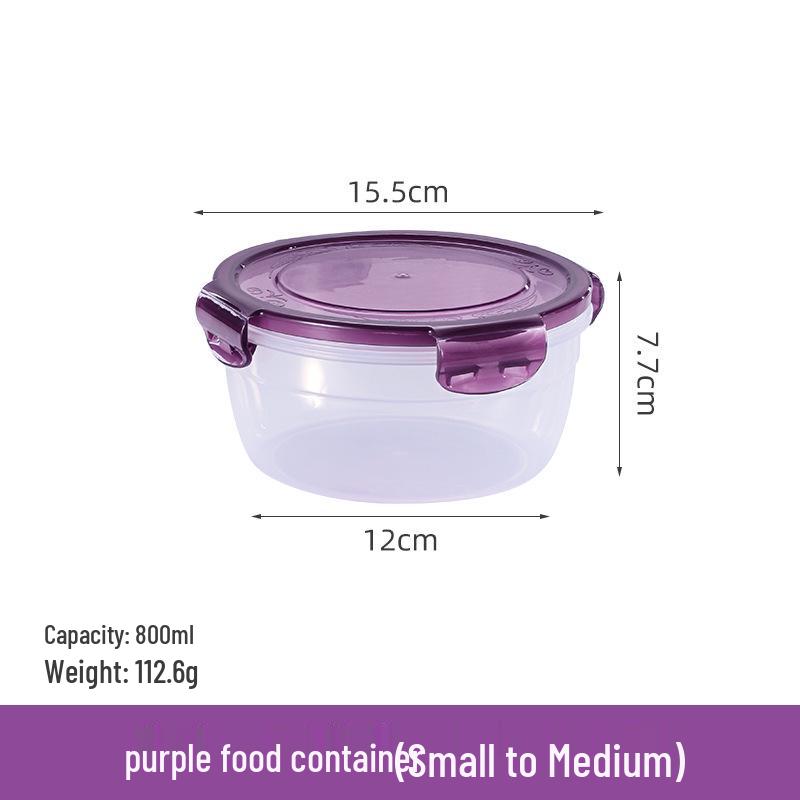 Round Microwave-Safe Food Storage Containers - Fresh-Keeping, Food Grade, Sealed Boxes for Kitchen & Refrigerator