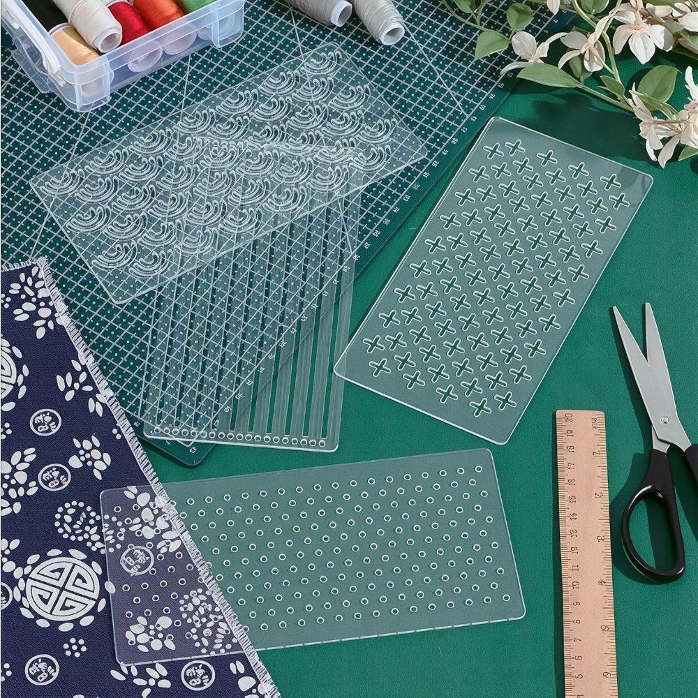 Acrylic Sashiko Stencil Template, Reusable Embroidery Guide for Hand Quilting and Pattern Transfer