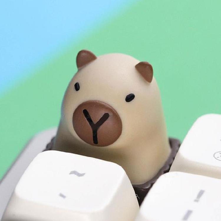 Farbverlauf Harz Tastenkappen mit Capybara Kunst Kompakte Größe Leichte Bauweise Für Mechanische Schalter