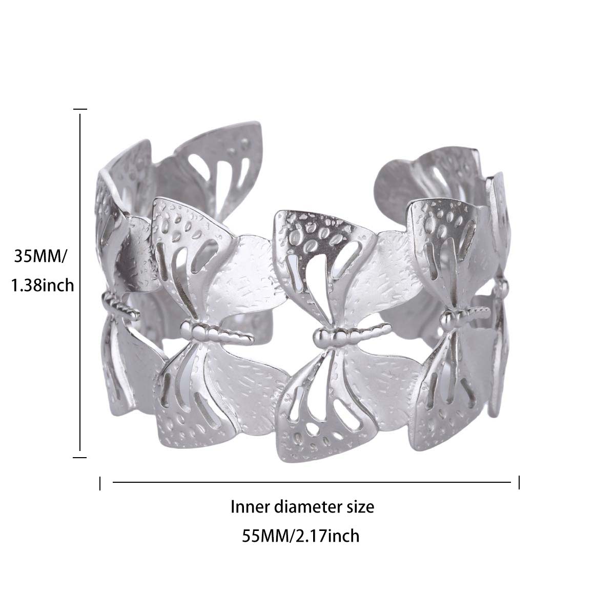 

Багатошаровий браслет з нержавіючої сталі з великими квітами, мідного кольору, широкий відкритий браслет-манжета для жінок, весільні цирконові аксесуари для відпустки, подарунок