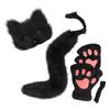 Mask and Tail Set Lovely for Women Girls Animal Tail Glove Set for Carnival Role Play Prom Stage Performance Halloween Party