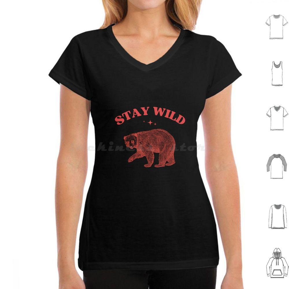Stay Wild Womens Tee  Womens Cute Animals  Funny Animals  Weird Cute Tee T Shirt 6xl Cotton Cool Tee Funny Humorous Humor