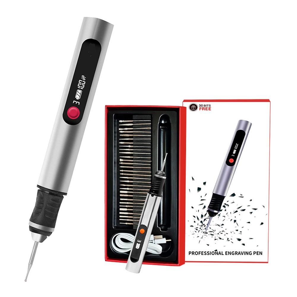 

Electric Engraving Pen Set Mini Rotary Tool for Stone Wood Carving Artifacts Jewelry Grinding with 30Pcs Files (USB Interface)