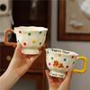 Cute Creative Mug Coffee Cartoon Ceramic Cup Polka Dot Cute Pet Water Cup High Value High Foot Explosion Breakfast Mug 2