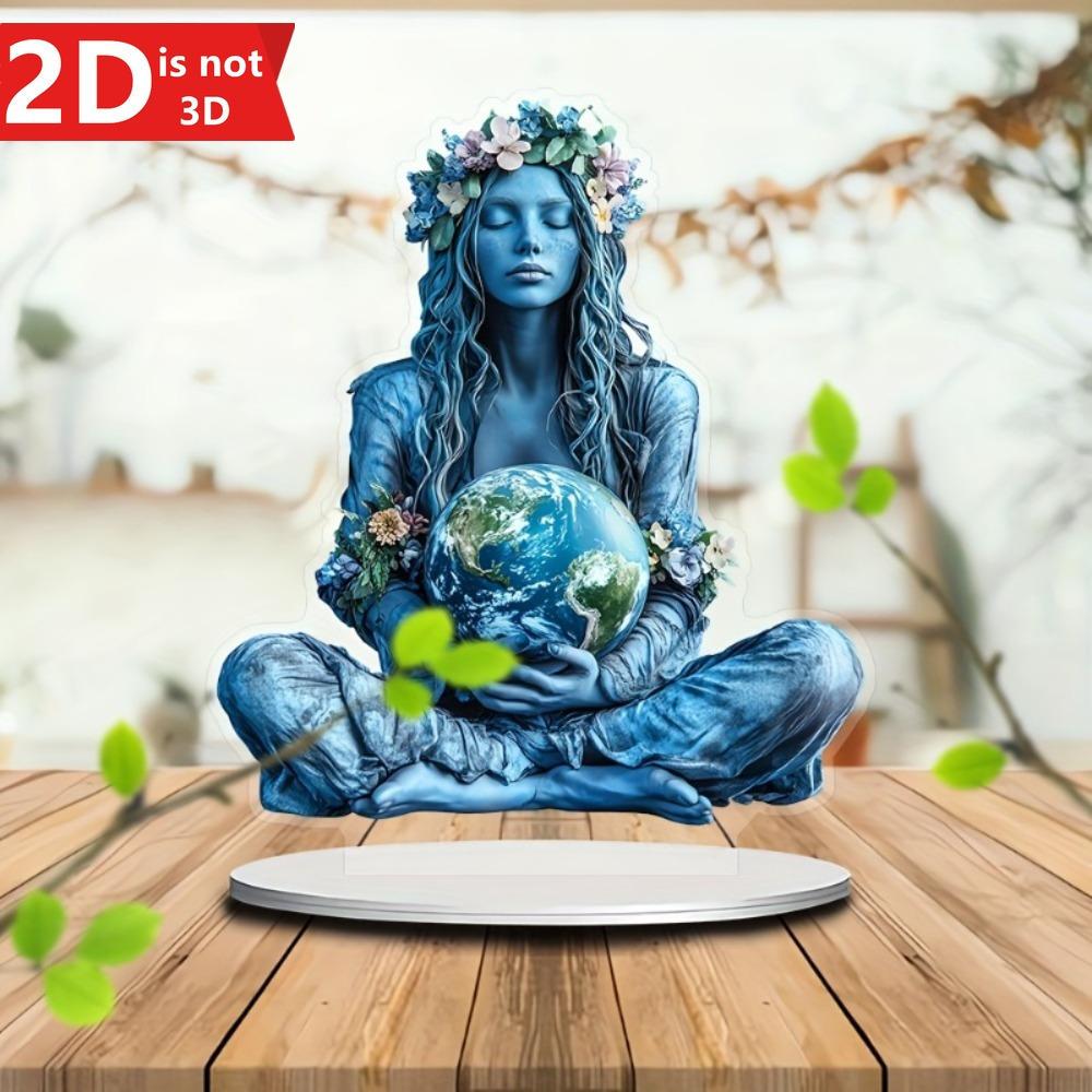 

2D статуя Матери-Земли с основанием. Универсальный декор для дома, офиса и сада. Уникальный подарок для любителей природы. чистый