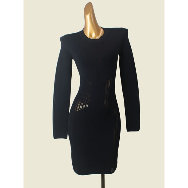 Italian Brand Accessible Luxury round Neck Cut Out Silm Bodycon Dress Foreign Trade Original Order Skirt